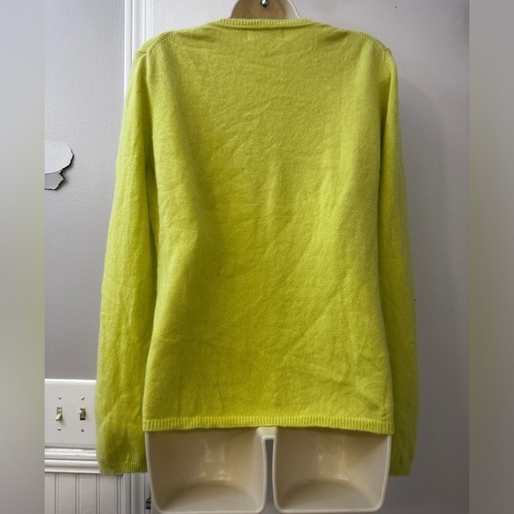 Peck & Peck Women’s 100% Cashmere V-Neck Sweater Light Green Soft Knit Size XL - Picture 4 of 8